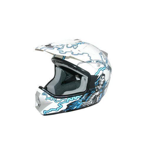 casque cross victoria bull squeleton blanc